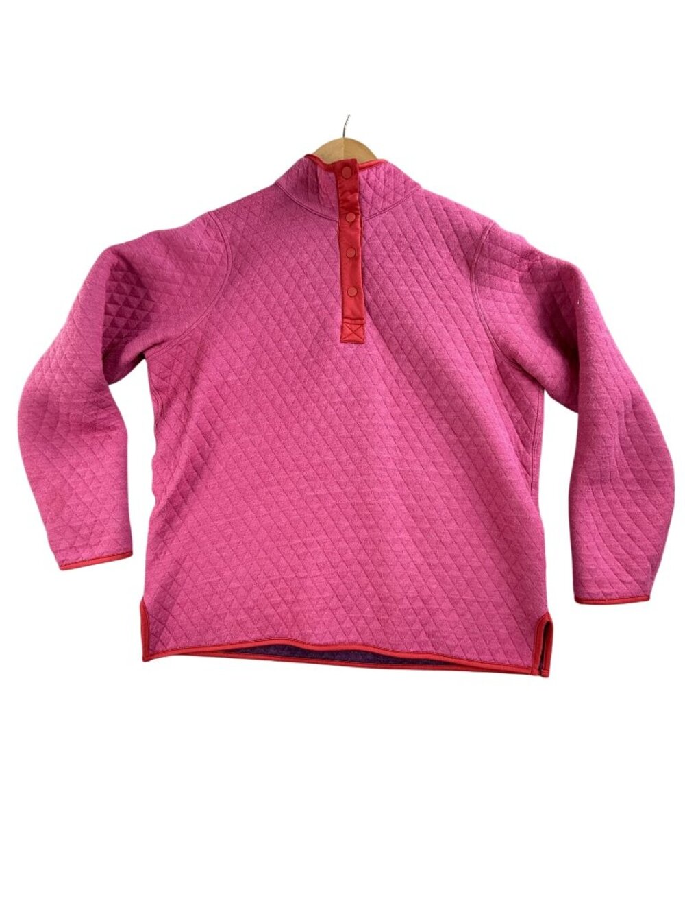 Marine Layer Sweatshirt Womens Large Pink Quilted Mock Neck Snap Reversible
